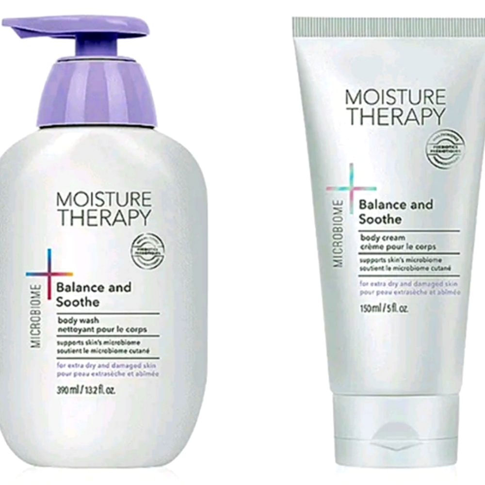 ✅️✅️ 2pc Set Avon Moisture Therapy +Balance and Soothe BODY WASH & BODY CREAM